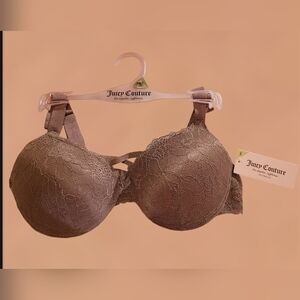NWT ~ JUICY COUTURE INTIMATES LACEY PUSH-UP BRA SZ. 36C TAN-TALIZE